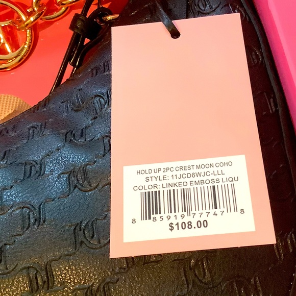Juicy Couture Hold Up 2 pc Hobo Crossbody & Mini Crescent Coin Purse New - Picture 4 of 5